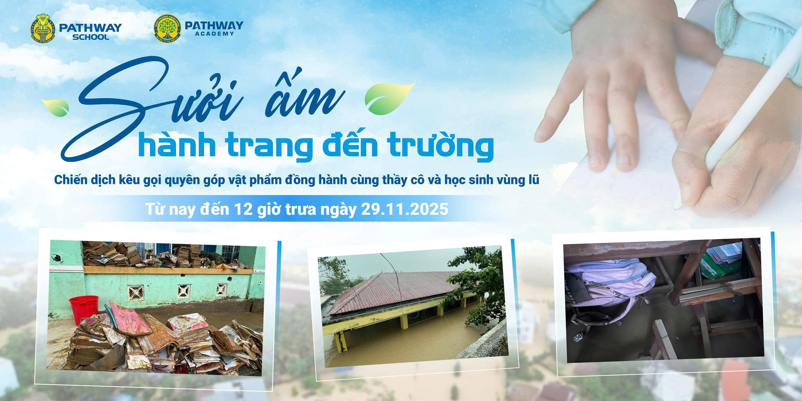 chiến dịch quyên góp cho học sinh vùng lũ